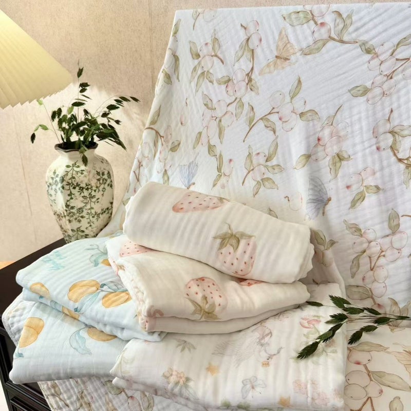 Bamboo Cotton Super Soft Class A Baby Blanket Six-Layer Interwoven Gauze Bath Towel Digital Non-Fluorescent Non-Pilling Sweat-Absorbing Breathable - Image 2